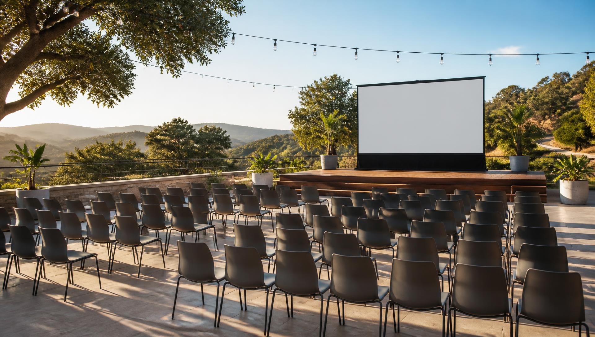 Outdoor terrace venue in Temecula set up for a professional development session